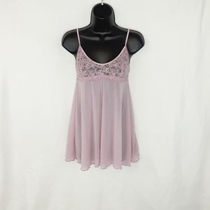 Victoria's Secret Lavender Lace Sheer Mesh Babydoll L